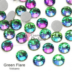 Strasuri din Cristale 100 bucati SC137 Green Flare Volcano 2mm